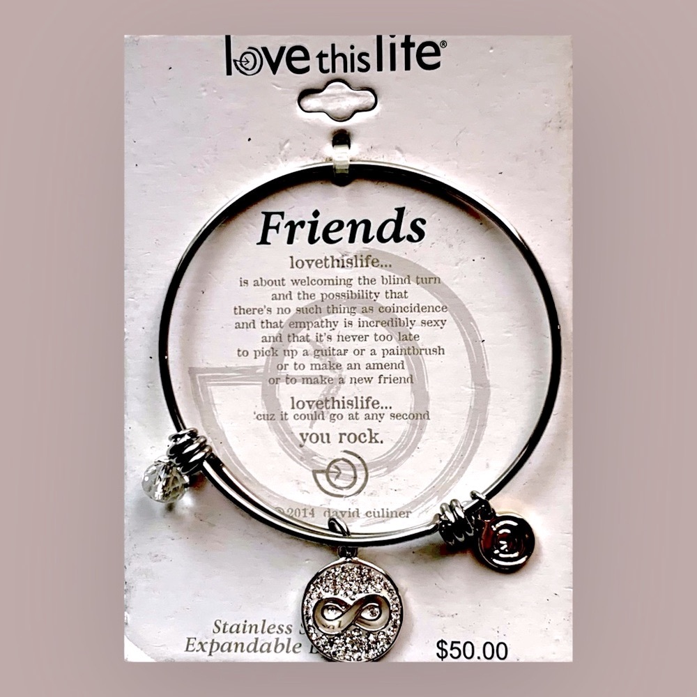 Love This Life stainless steel eternal friendship adjustable Charm Bracelet - Picture 2 of 5